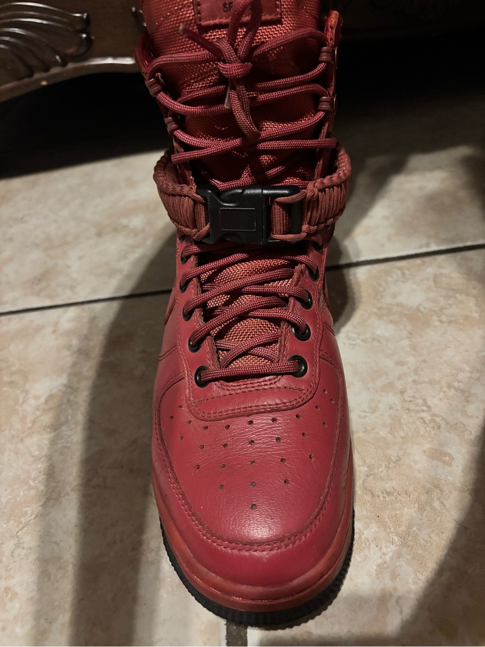 Nike Women's All-Red High-Top Sneakers with Ankle Strap